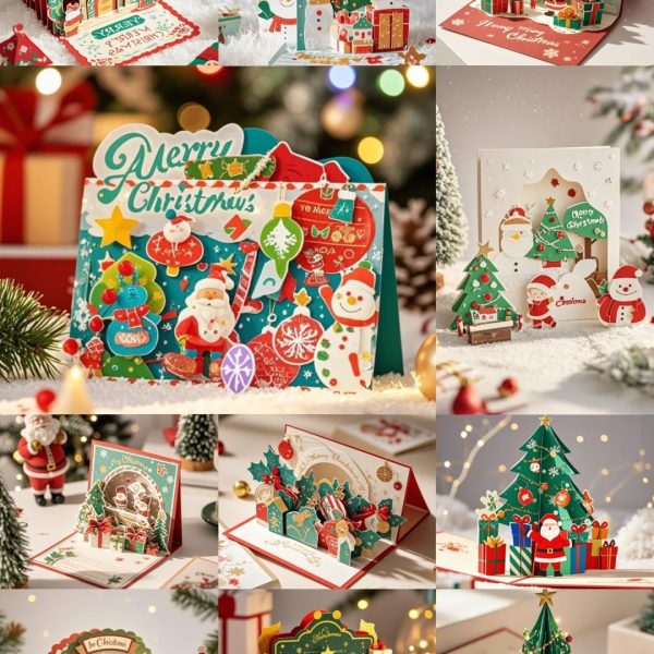 3D Pop-up Christmas Card Set