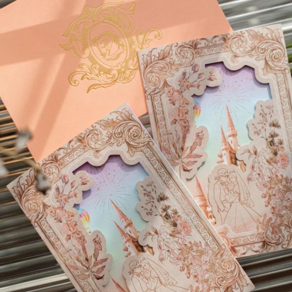 Fairytale Castle Wedding Invitation | Dreamy Layered Cut-out Design