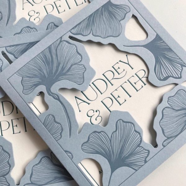 Whispers of Ginkgo Laser-Cut Wedding Invitation