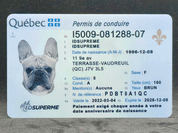 Quebec Scannable Fake ID