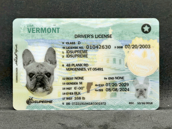 Vermont Scannable Fake ID